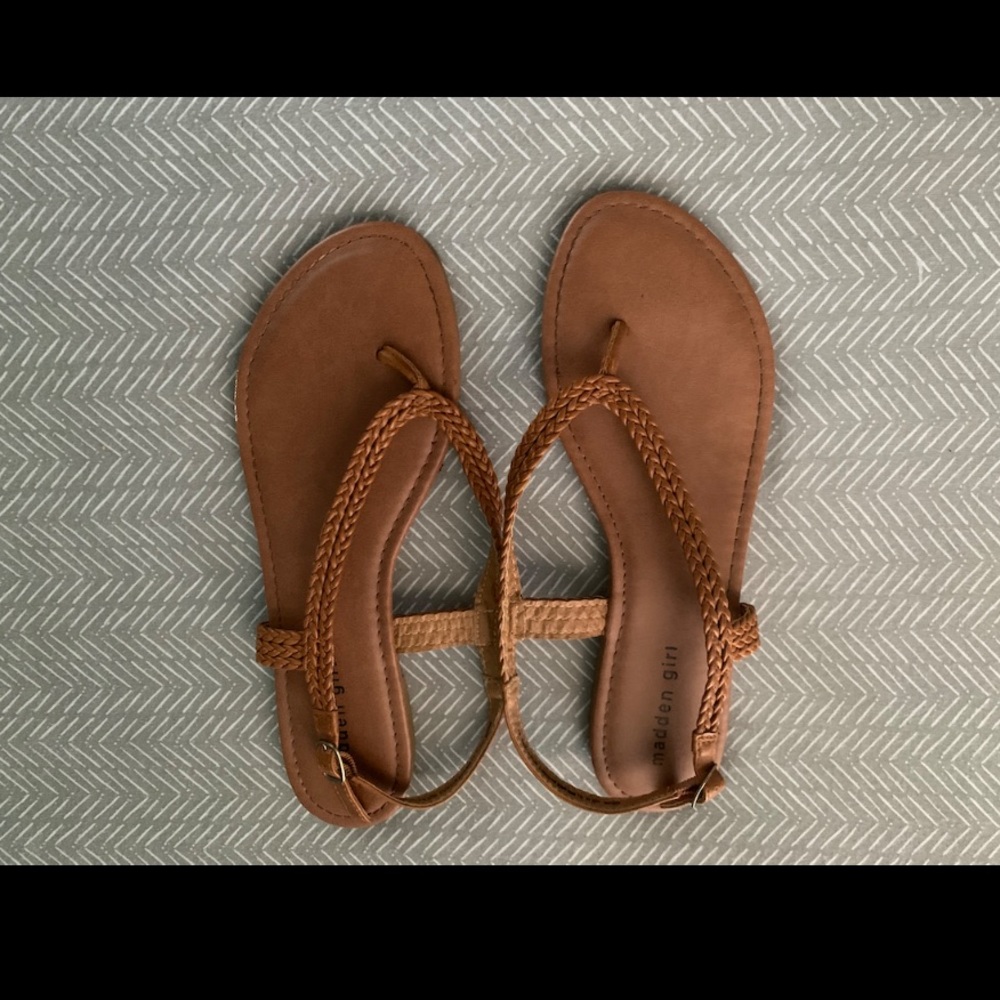 Madden Girl Faux Leather braided sandals